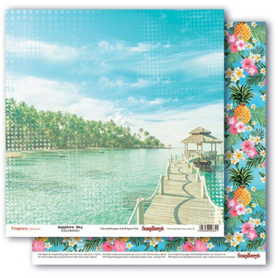 Papír na scrapbook - Tropics - Sapphire Sky, 30,5 x 30,5 