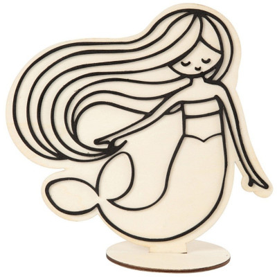 Dřevěná figurka k dotvoření - mořská panna