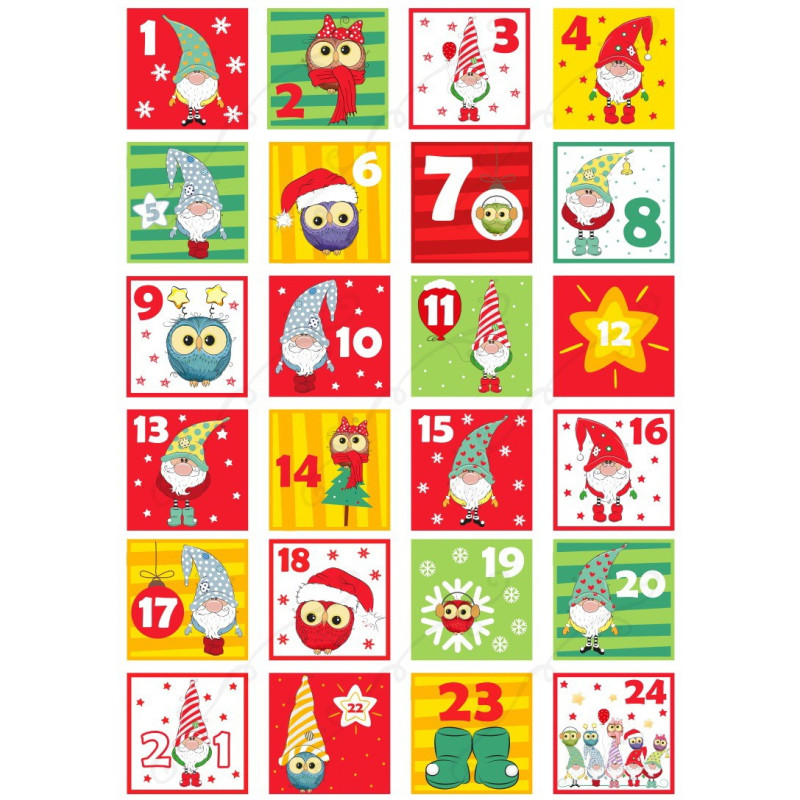 Filc s motivem - adventní kalendář A4 na tvoření vánoční a adventní dekorace