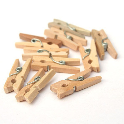Dřevěné přírodní kolíčky - 2,5 cm, 50 ks, kolíčky na dekorační sítě, na fotky, malé kolíčky ze dřeva vhodné i k dotvoření 