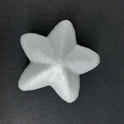 Polystyrenová hvězda, 5 cm, vhodné k dalšímu dotvoření