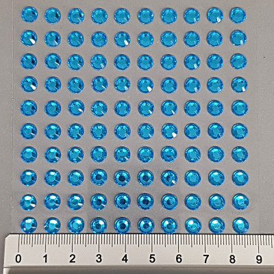 Nalepovací kamínky - 6 mm, 216 ks - tyrkysové