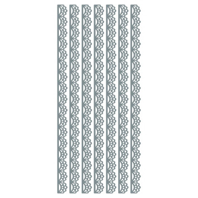 Stříbrná samolepicí kontura, šablona - bordury
