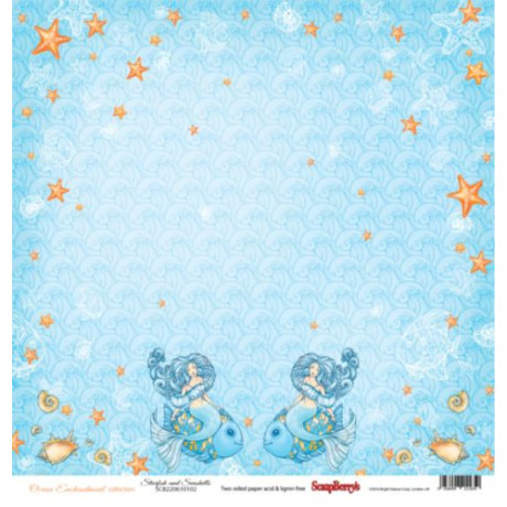 Papír na scrapbook 30,5 x 30,5 cm - Starfish and Seashells