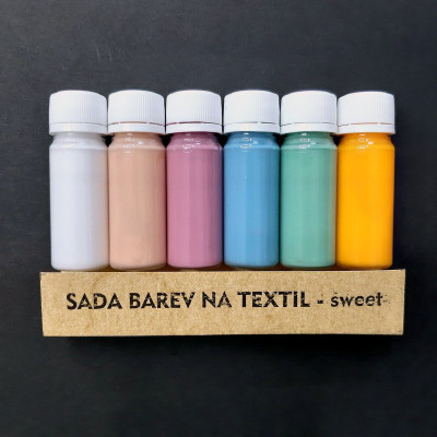 Sada barev na textil, sweet, 6x15g