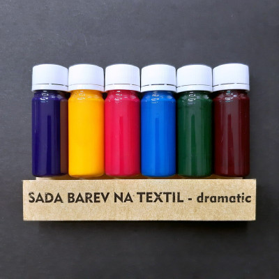 Sada barev na textil, dramatic, 6x15g