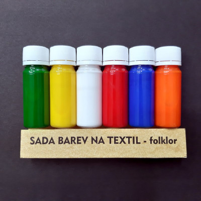 Sada barev na textil, folklor, 6x15g