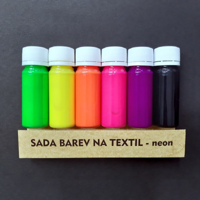 Sada barev na textil, neon, 6x15g